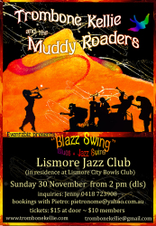 Poster Gig Lismore Jazz Club - Kellie Gang & the Muddy Roaders