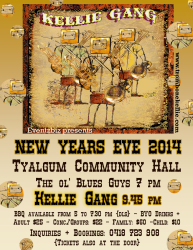 Poster New Years Eve 2014 Gig - Trombone Kellie & the Kellie Gang